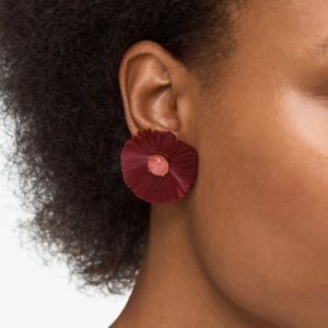 π Kate Spade Burgundy Posh Poppy Stud Earrings